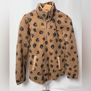 Abercrombie & Fitch Tan and Black Fleece Hoodie